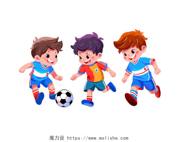 彩色卡通手绘小男孩踢足球体育课运动培训俱乐部原创元素